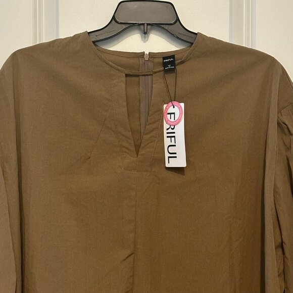 Friful Womens Blouse XL Brown 3/4 Sleeve Made In China - Picture 7 of 9